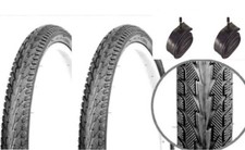 2 x RDK Semi Slick  26" x 1.75 Mountain Bike Tyres with Schrader Tubes (Pair)