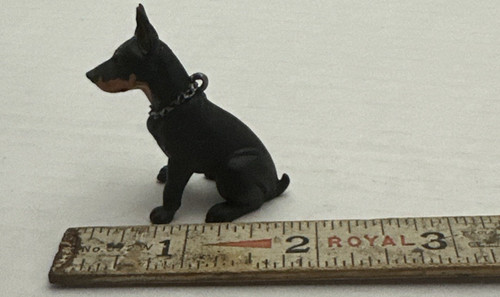 Vintage doberman dog pvc toy - pvc,