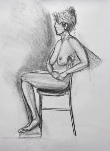 Nude female art seated life - nude,