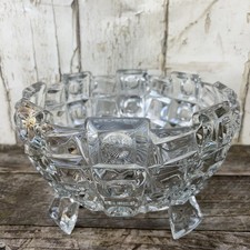 Vintage Cut Glass Bowl On Feet