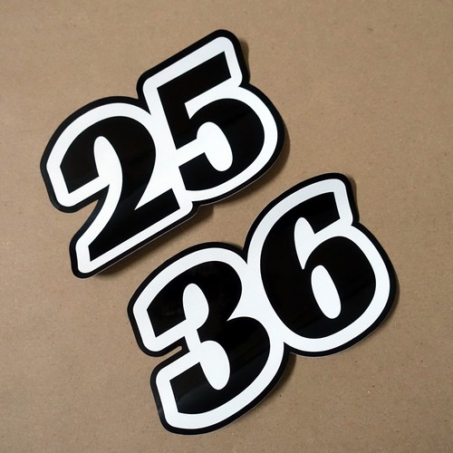 Custom vinyl number black race - number,