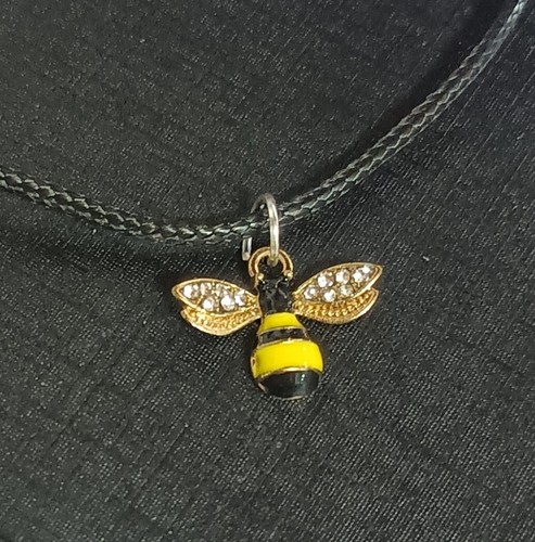Bumble bee rhinestone necklace - rhinestone,