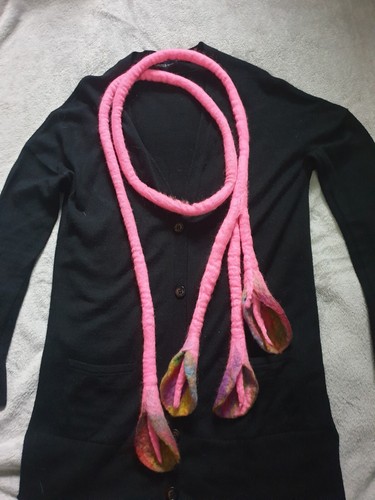 Handmade felted wool necklace - felted,