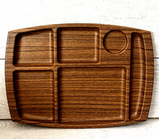 Vintage Caleppio Ware Large Brown Melamine TV Dinner Tray Retro Mid Century