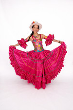 Latin Dance Dress Pink Ruffle