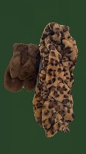 Leopard Print Faux Fur Mittens