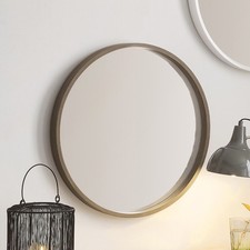 Round Wall Mirror Natural Wood