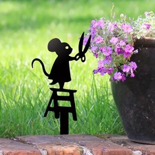 Mouse Garden Stake Metal