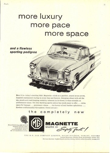 Original 1959 advert for - 1959, mg
