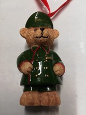 Harrods Christmas Green  Doorman  Resin Bear Ornament Decorations, New