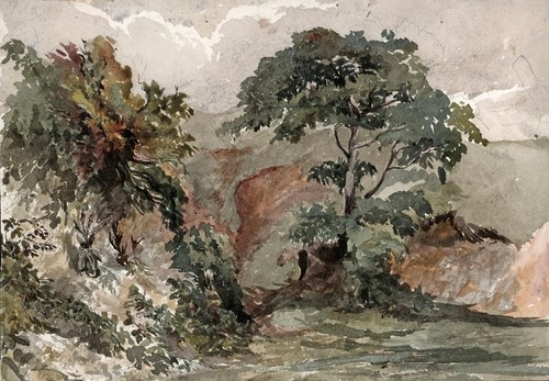 Antique watercolour painting - painting,