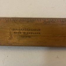 Vintage WH Hayden 18” Ruler. Wood
