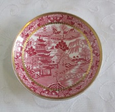 Antique Davenport Broseley Pattern Saucer Dish  Red & Gilt