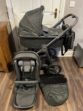 Babystyle Oyster 3 Pram Pushchair Bundle  Dark Grey Tweed Pepper Grey 1