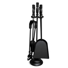 Fire Companion Set Fireside Fireplace Log Burner Tools Poker Brush Tong Stand