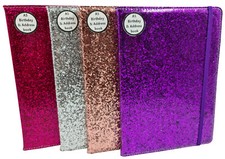 Telephone Address Book A-Z Index Hard Back A5 Contact Birthday Glitter Cover