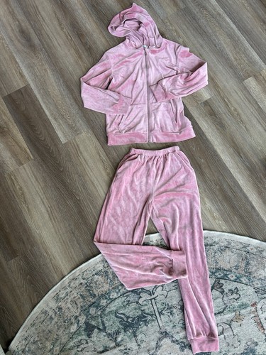 Pink velour sweat - velour, suit