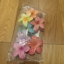 Tropical Flower Hair Clips X 7
