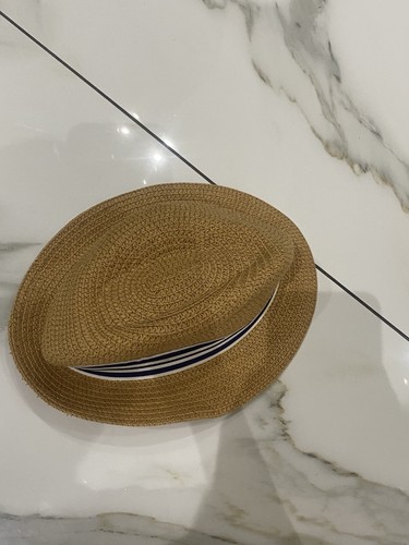 Men beige straw boater - beige, hat