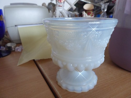 Vintage milk glass - glass, vase