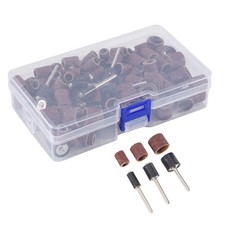 132 Pieces Drum Sander Set with  Box Including 120 Pieces Nail Sanding Band3235