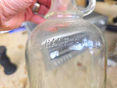 Half gallon jug bottle clear - half,