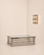 1970s Italian Chrome and Glass