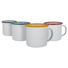 White Enamel Espresso Cups -