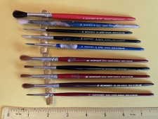 Rowney Nylon &  Sable  artist  brushes 10 items   P2423