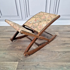 Antique Solid Wooden Vintage Adjustable Gout Rocker - Rocking Foot Stool Rest