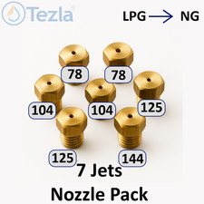 Natural Gas Jet Set - 7 Burner Hob Injector Nozzle Conversion Kit - NEW!