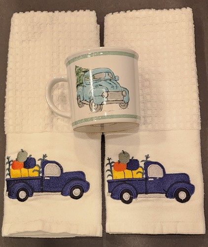 Blue pickup truck coffee - pickup, &