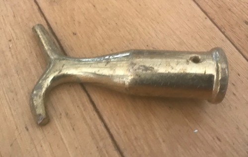 Antique brass pole sash - pole, hook
