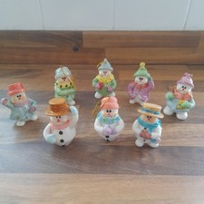 8x Different Snowman & Snowwoman Christmas Tree Decorations.