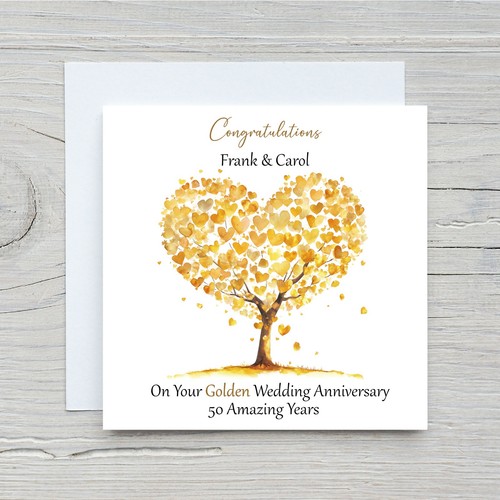 Golden wedding anniversary - golden,