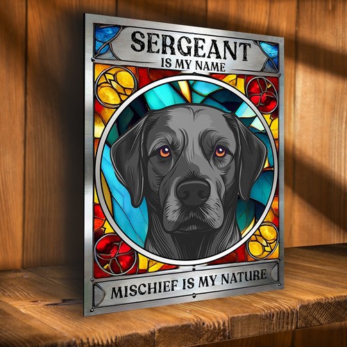 Personalised black labrador - black,