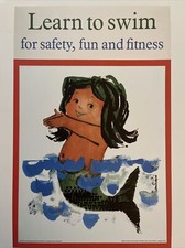 Learn To Swim 1960’s G.B. Government Mini Poster, Authorised Repro 9X12” A32