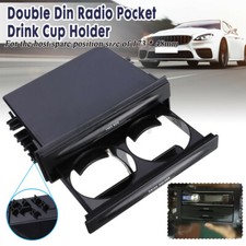 Single Din Radio Cup Holder Pocket Kit w/Drink-Cup Water Coffee Storage Box UK