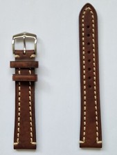Hirsch Liberty  Leather Watch Strap.  Black/Brown Silver Coloured Buckle