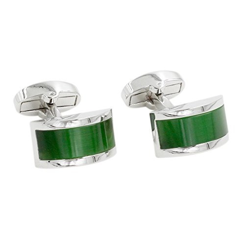 Emerald green stone cufflinks - emerald,