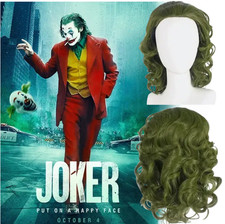 2025 Joker Movie Costume Joaquin Phoenix Arthur Fleck Red Cloak Clown Green Wig