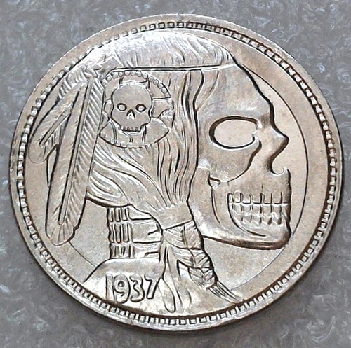 Hobo nickel indian head - hobo, skull