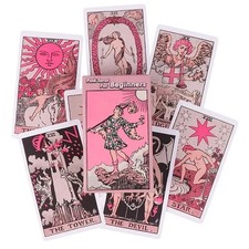 Pink rider tarot cards deck - pink,