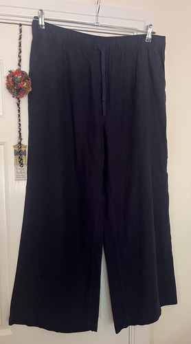 Navy blue linen trousers - linen, by