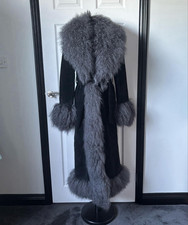 Nassy Gal Maxi Suede Fur Trim Coat