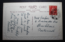 Emsworth, Hants. #4 1940 postmark on a Religous postcardto Cooper, 2 Toronto Roa