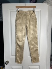 VERSACE CLASSIC V2 Vintage GOLD CHECKERBOARD Tapered TROUSERS Size W25 UK 6