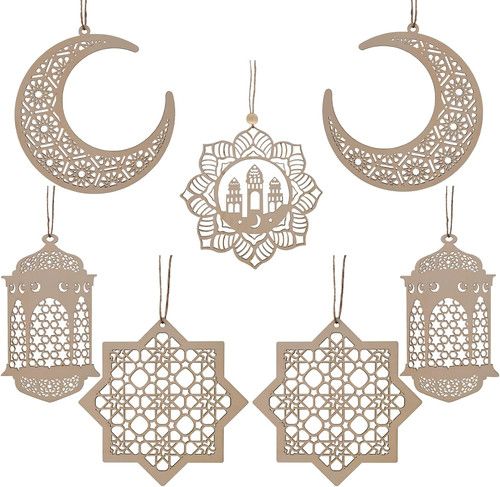 Ramadan eid wooden moon star - moon,