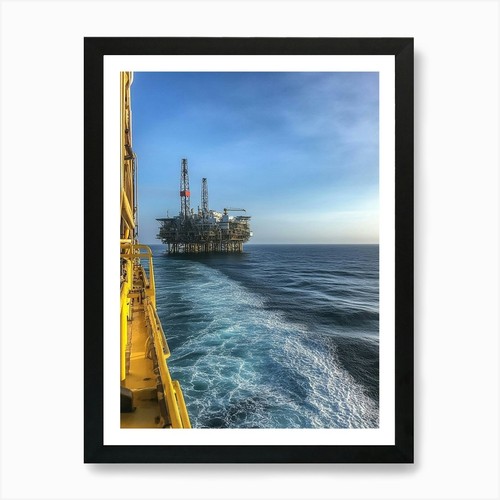 Massive offshore oil rig - oil, in