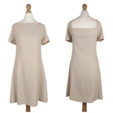 Goat Dress 12 Cream Ivory Wool Crepe Short Sleeve AWB Kate Made in UK